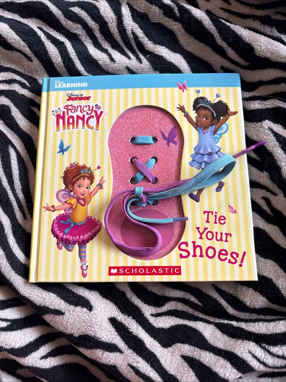Scholastic Fancy Nancy Lace-Up Practice Book - Pink & Blue
